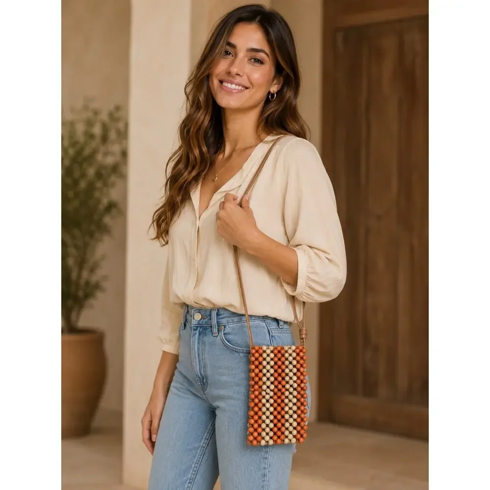 Universal Thread Beaded Crossbody Purse Bag Multicolored Beach Boho Travel